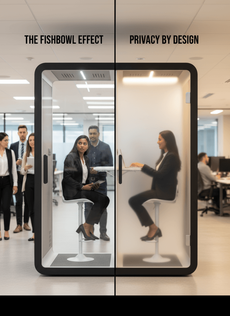 office phone booth privacy glass