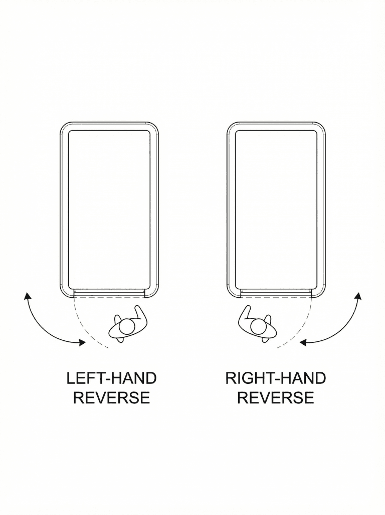 Phone Booth Door Swing: Diagram showing Left-Hand vs Right-Hand door swing direction for office phone booths