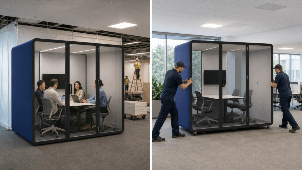 temporary meeting pods